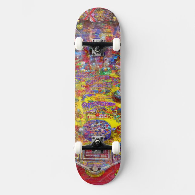 Pinball ‚Court Jester Yellow‘ Skateboard (Vorderseite)