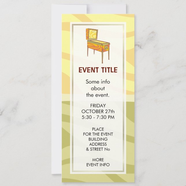 Pinball Einladung (Rückseite)