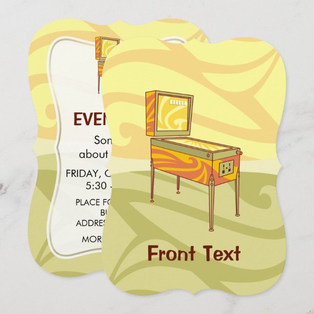 Pinball Einladung (Vorne/Hinten)