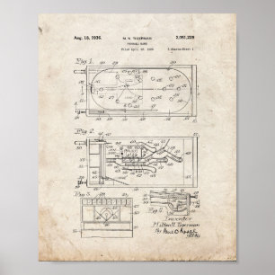 Pinball Game Patent - Altes Aussehen Poster