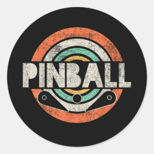 Pinball Game Vintag Runder Aufkleber