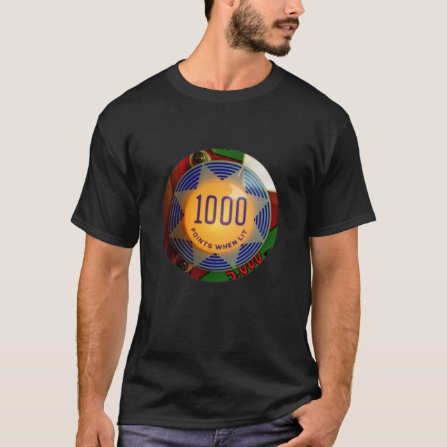 Pinball Machine T Shirt - Retro-Pop-Stoßfänger (Vorderseite)