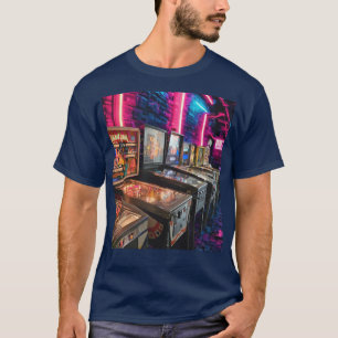 Pinball-Maschinen in einem Row-T-Shirt T-Shirt