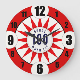Pinball-Player - Runde Wall-Clock #1 Große Wanduhr