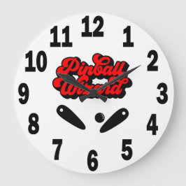 Pinball-Player - Runde Wall-Clock #8 Große Wanduhr