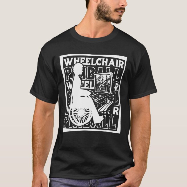 Pinball Rollstuhl - Arcade Game Machine Retro Butt T-Shirt (Vorderseite)