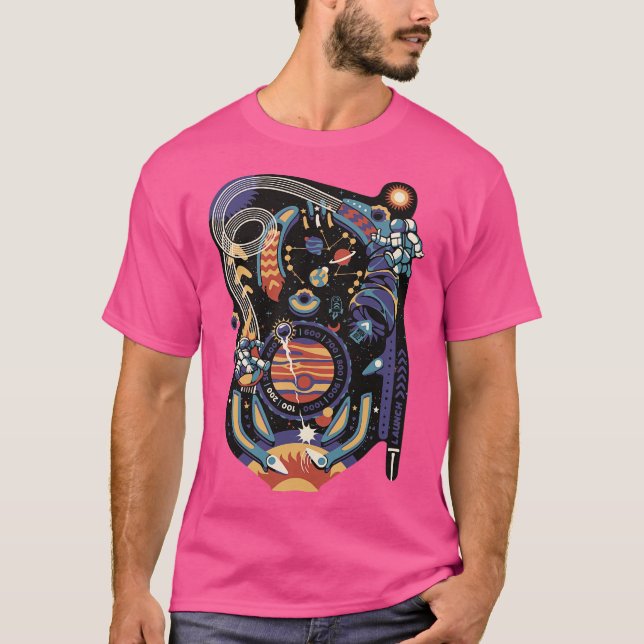 Pinball Space Machine Light by Tobe Fonseca T-Shirt (Vorderseite)