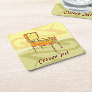 Pinball-Untersetzer Rechteckiger Pappuntersetzer