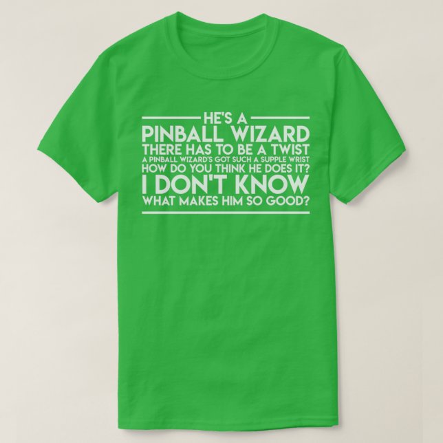 Pinball Wizard weiß  T-Shirt (Design vorne)