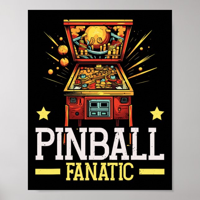 Pinbyll Machine Arcade Game Gamer Clic Video Game Poster (Vorne)