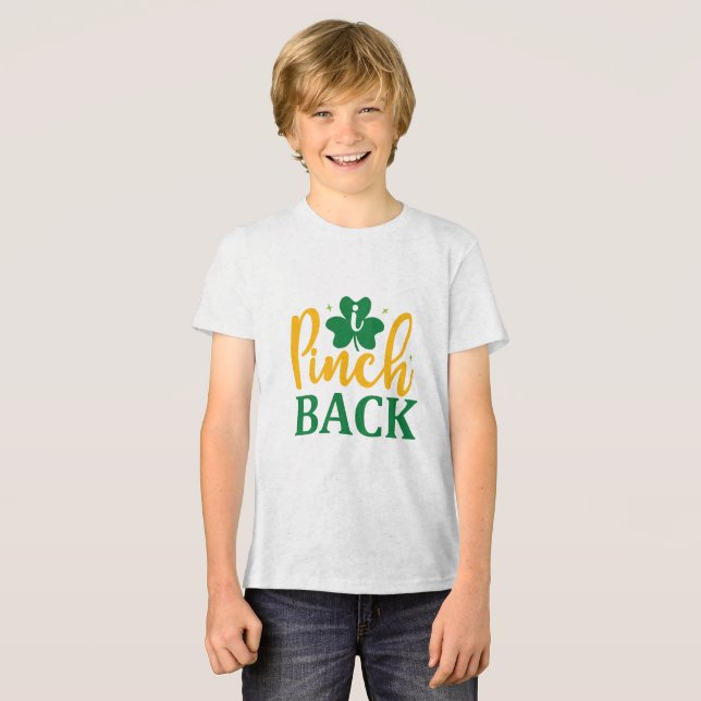 Pinch Back - Funny St. Patrick's Day Kids’ T - Shi Tri-Blend Shirt (Vorderseite voll)