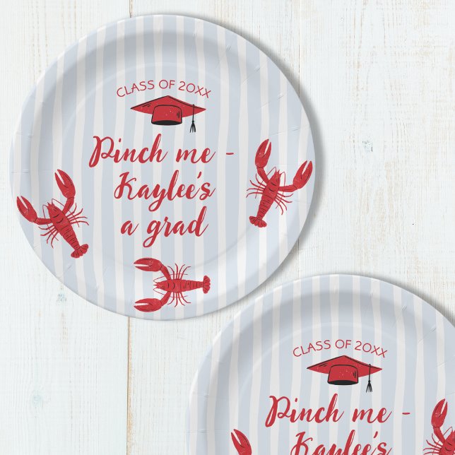 Pinch Me Crawfish & Cap 2025 Graduation Party Pappteller (Pinch Me Crawfish & Cap 2025 Graduation Party Paper Plates)