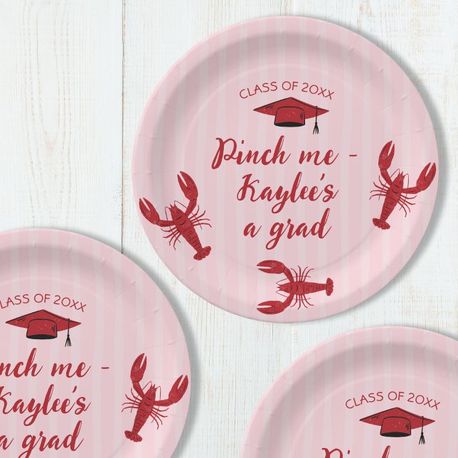 Pinch Me Crawfish Class of 2025 Graduation Party Pappteller (Pinch Me Crawfish Class Of 2025 Graduation Party Paper Plates)