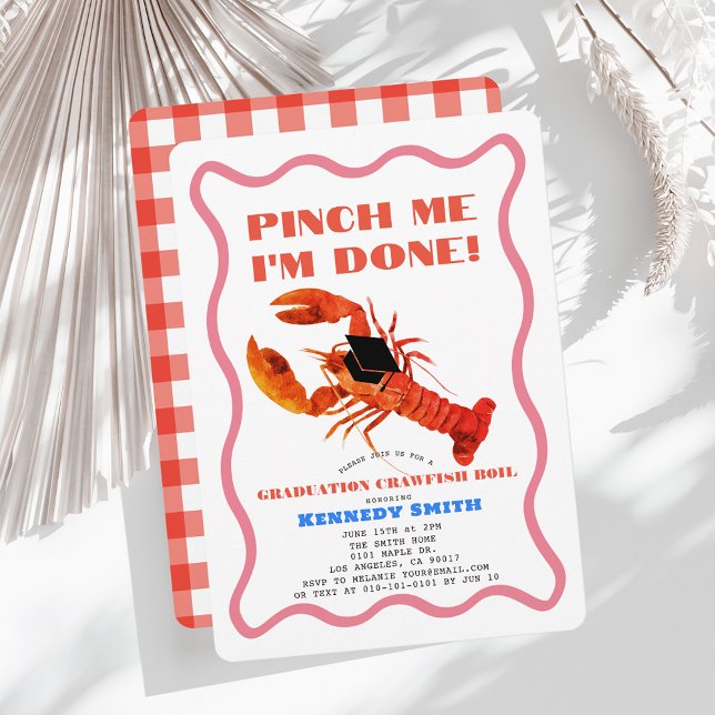 Pinch Me Retro Crawfish Graduierungsparty Einladung (Von Creator hochgeladen)
