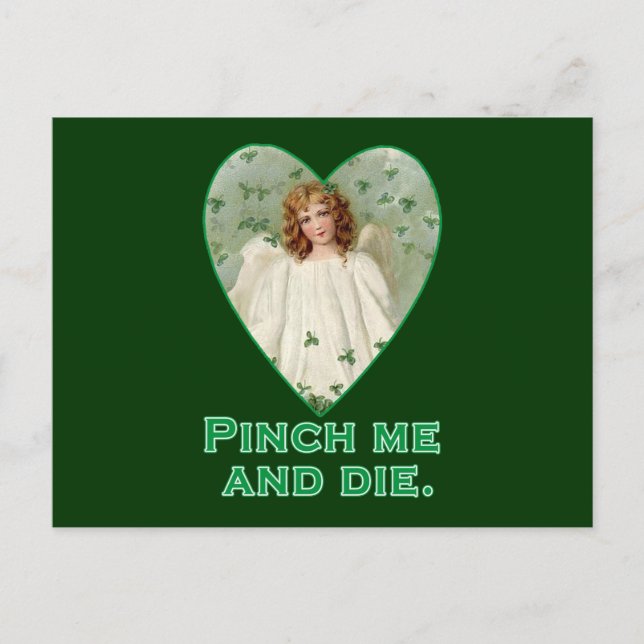 Pinch Me und Die Funny St Patricks Day Design Postkarte (Vorderseite)