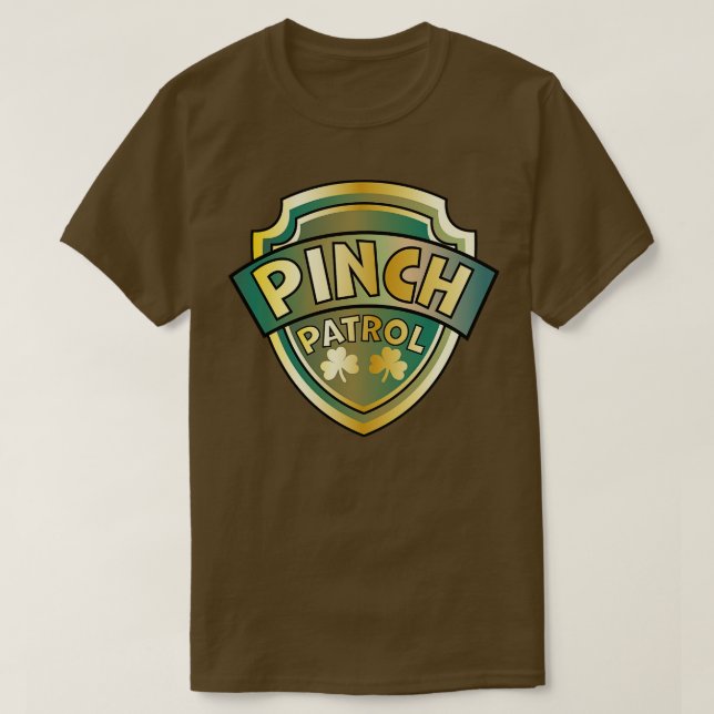 Pinch Patrol Abzeichen St Patricks Day Lucky Kleeb T-Shirt (Design vorne)