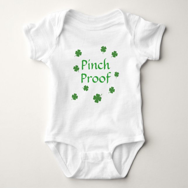 Pinch Proof Irish White Bodysuit Baby Strampler (Vorderseite)