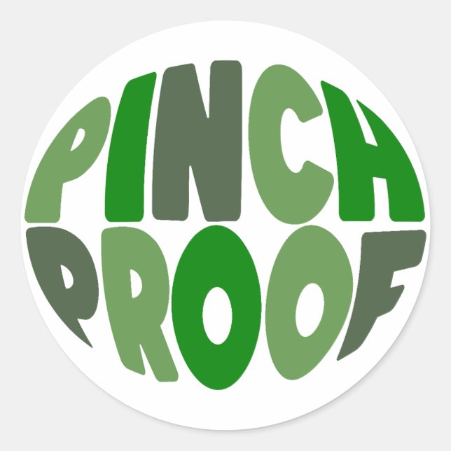Pinch Proof 🍀 💚 Runder Aufkleber (Vorderseite)
