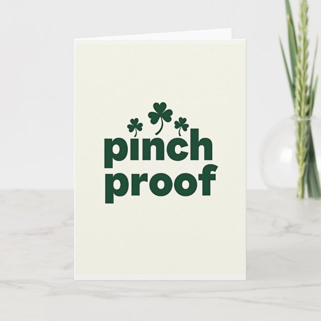 Pinch Proof Shamrock Day Card Karte (Vorderseite)
