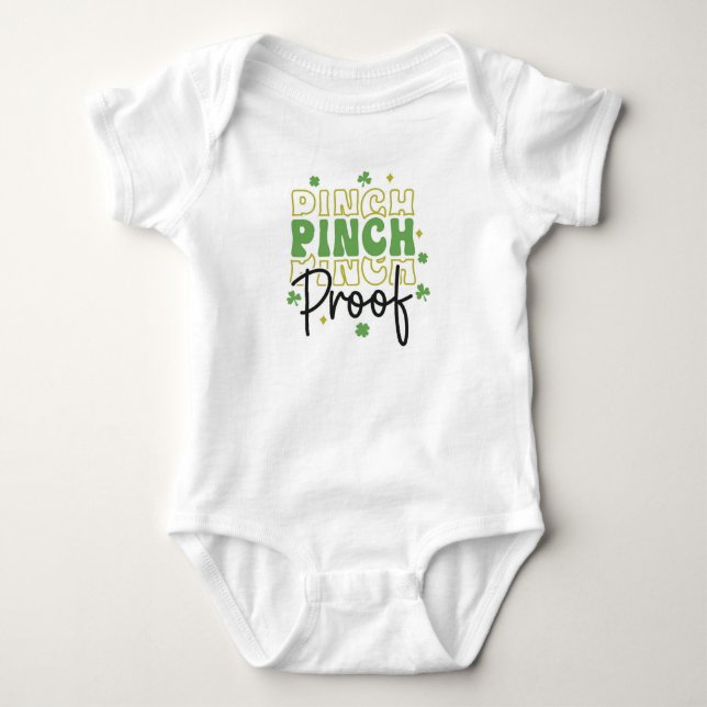 Pinch Proof St. Patricks Day Baby Strampler (Vorderseite)