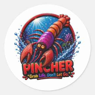 Pincher Hummer – Packe das Leben. Lass nicht los Runder Aufkleber