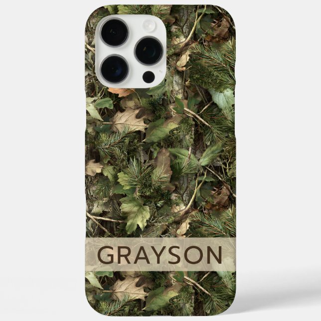 Pine and Leaves Camouflage Personalized Case-Mate iPhone Hülle (Rückseite)