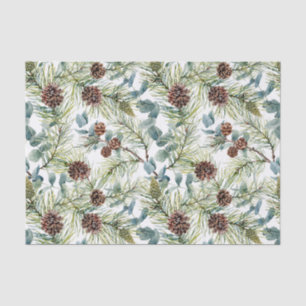 Pine and Pine Cones Muster Weihnachten Seidenpapier