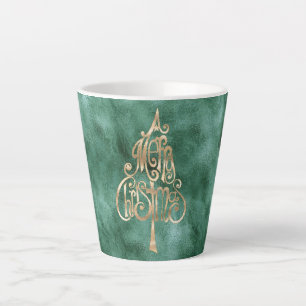 Pine Aquamarin Green Gold Weihnachten Milchtasse