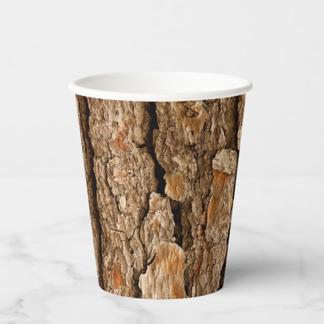 Pine Bark Texture Pappbecher (Vorderseite)