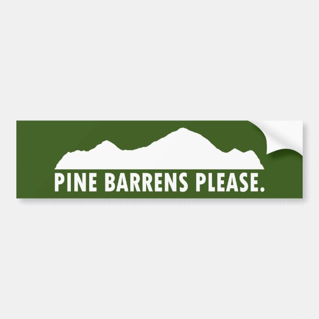 Pine Barrens Bitte Autoaufkleber (Vorne)