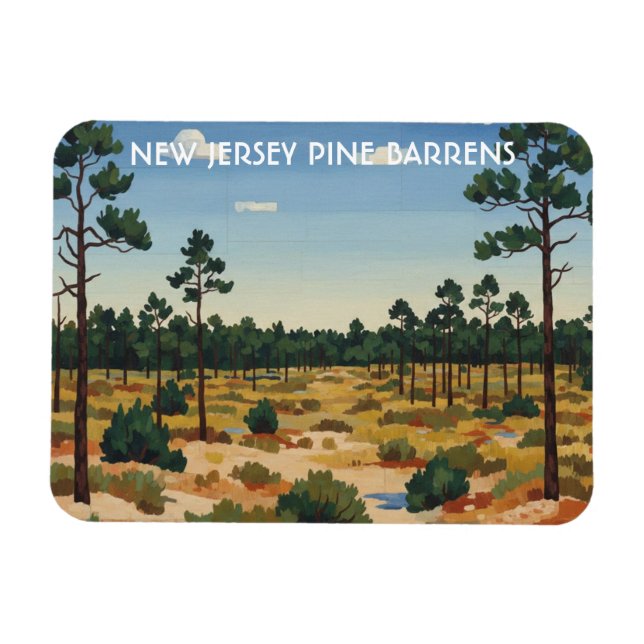 Pine Barrens New Jersey Reise Magnet (Horizontal)