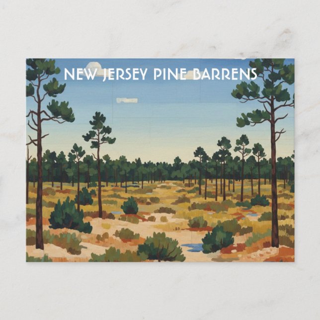 Pine Barrens New Jersey Reise Postkarte (Vorderseite)
