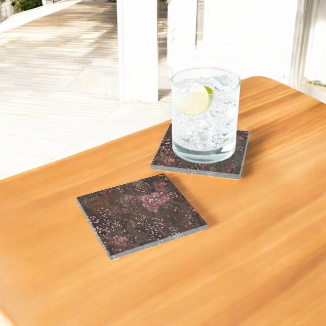 Pine & Berries Soft Pinks Festivals Glasuntersetzer (Von Creator hochgeladen)