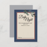 Pine Blue Winter Wedding Date Night Advice Card Hinweiskarte<br><div class="desc">Diese Pine Blue Winter Hochzeitsdatum Nachtberatungskarte kombiniert eine klassische,  formell staubblaue gerahmte Grenze mit eleganten,  immergrünen Pinienbäumen für einen klassischen,  aber dennoch rustikalen Look. Das botanische Grün mit Kalligraphie auf beigem Hintergrund schafft ein naturorientiertes Ambiente für Weihnachten- oder Waldheiratsfeiern.</div>