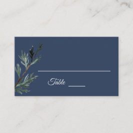 Pine Blue Winter Wedding Platzkarte