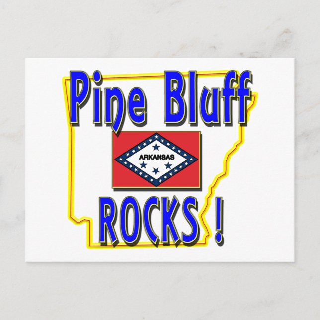 Pine Bluff Rocks ! (Blau) Postkarte (Vorderseite)