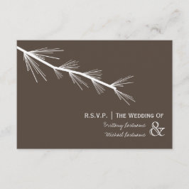 Pine Bough Brown Wedding R.S.V.P. RSVP Karte
