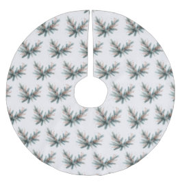 Pine Boughy Dusty Pink Stems Polyester Weihnachtsbaumdecke