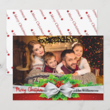 Pine Bow mit Holly Foto Weihnachten