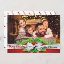 Pine Bow mit Holly Foto Weihnachten