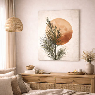 Pine Branch Botanical Neutral Minimal Nature Poster