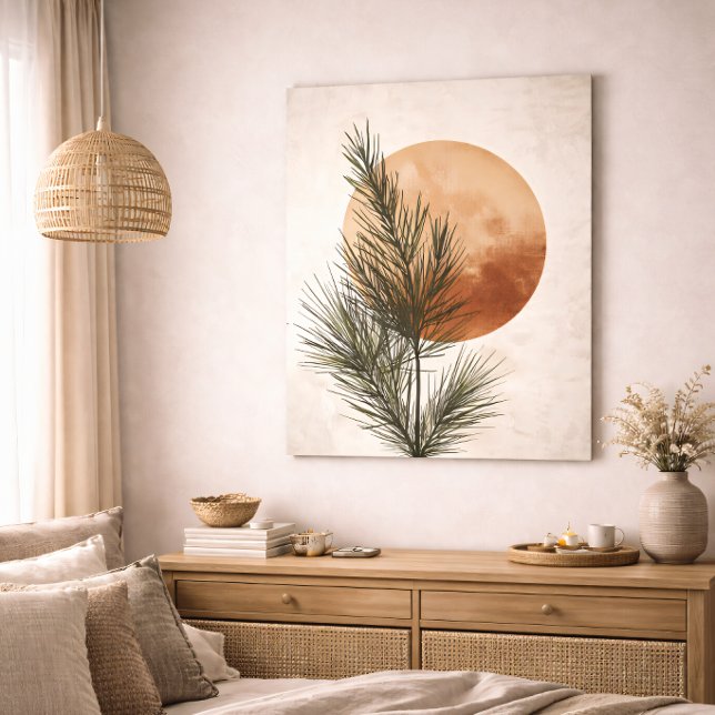Pine Branch Botanical Neutral Minimal Nature Poster (Von Creator hochgeladen)