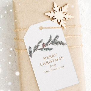 Pine Branch Tartan Karierte Personalisierte Weihna Geschenkanhänger