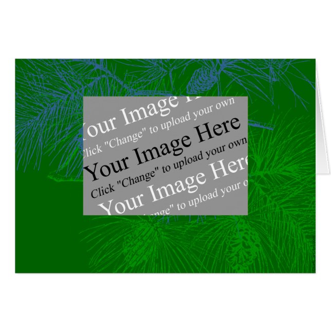 Pine Branch Vintag Art Grußkarten (Vorderseite (Horizontal))