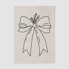 Pine Branch with Bow Minimalist Seidenpapier