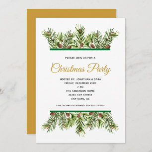 Pine Branches Corporate Holiday Weihnachten Party Einladung
