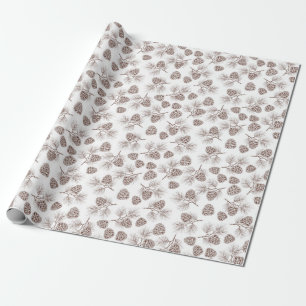 Pine Branches Pine Cone Rustikales Geschenk Geschenkpapier