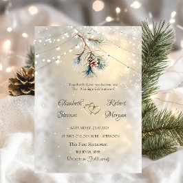 Pine Cone Branch String Lights Hochzeit Einladung