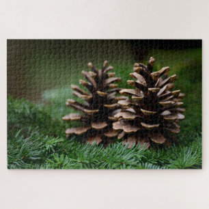 Pine Cone Frohen Festtage Puzzle