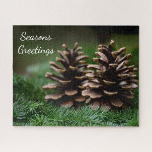Pine Cone Frohen Festtage Puzzle
